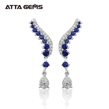 Blue Sapphire Sterling Silver Earring Classic Charming