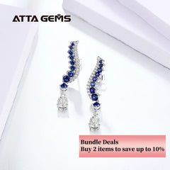 Blue Sapphire Sterling Silver Earring Classic Charming