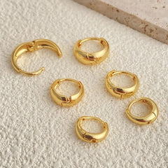 3 Pairs Chunky Gold Color Hoop Earrings Set for Women Girls