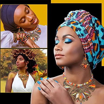 Bijoux Africains pour Femmes Ethnique Bohème Ras du Cou