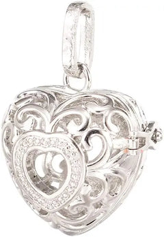 Chime Ball Pendants Heart Locket for Necklaces