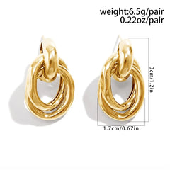 Classic Trendy Gold Color Geometric Irregular Stud Earrings for Women Design Sense Knot Piercing Earring Fashion Jewelry Gifts