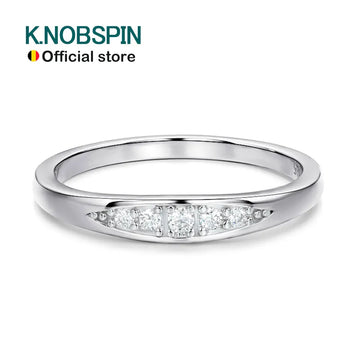 Bagues KNOBSPIN D VVS1 entièrement en Moissanite pour femmes