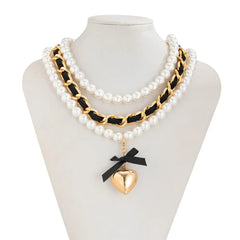 3pcs/set Multi Layer Imitation Pearl Necklace