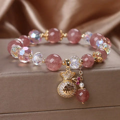 Natural Strawberry Crystal exquisite cute bracelet